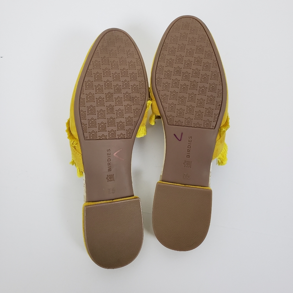 Birdies Ani Slide Marigold Yellow Fringed Flat 7.5 - Picture 6 of 7